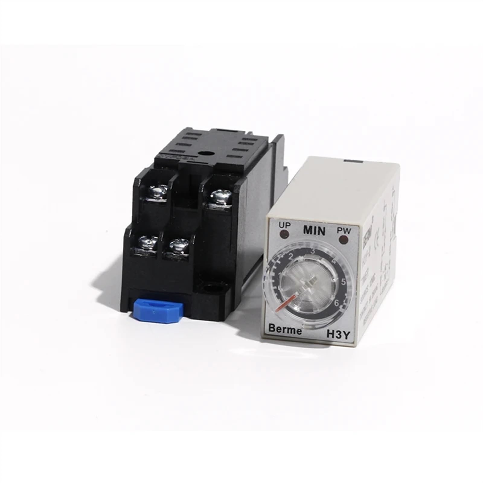 Relé de tiempo DC24V modelo H3Y-2 temporizador de retardo de apagado con base 6/10/30/60 minutos conjunto de 8 pines relé temporizador de rango con enchufe(Size:6Minutes)