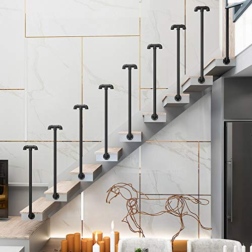 Main courante d'escalier noire idéale pour loft industriel et extérieur - 3