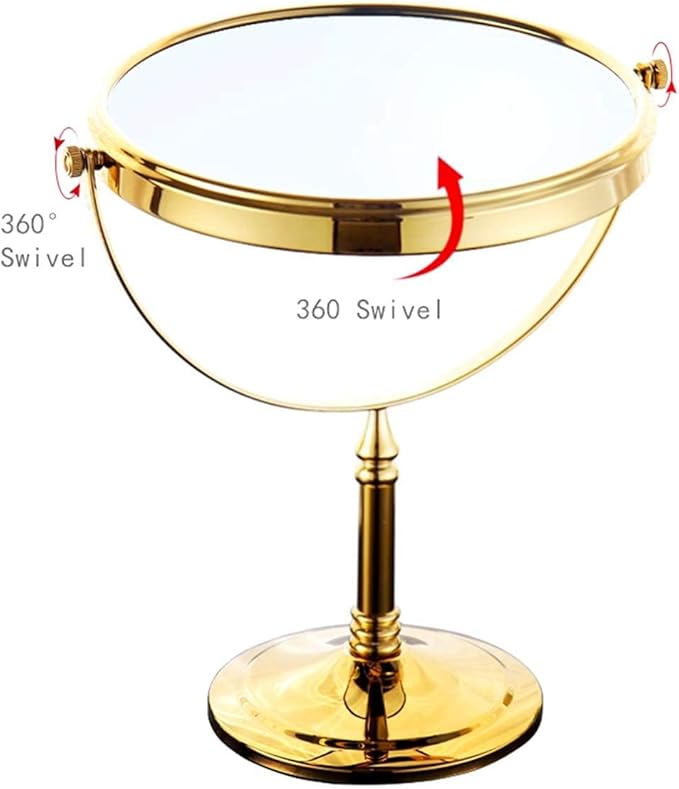 Espejo de Maquillaje Dorado 8 Pulgadas 360° Giratorio Doble Cara miniatura 6