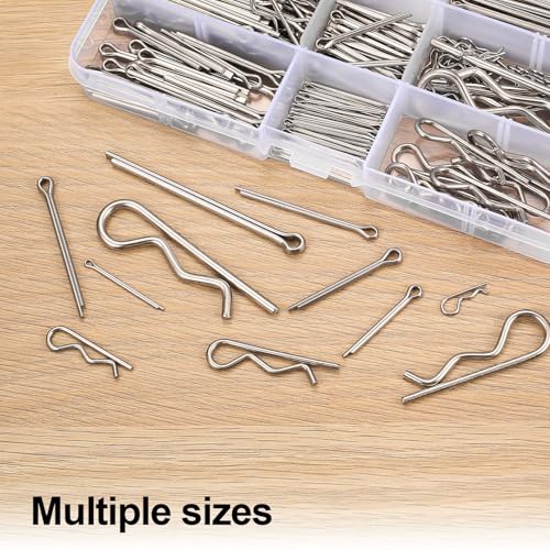 227 Stück Edelstahl Splinte Sortiment: R Clips Splinte Set & Sicherungssplinte Sets, Federstecker Sets, Metallsplinte Federsplinte Edelstahl Sicherungsstift für Autos Mechaniker Gartengeräte
