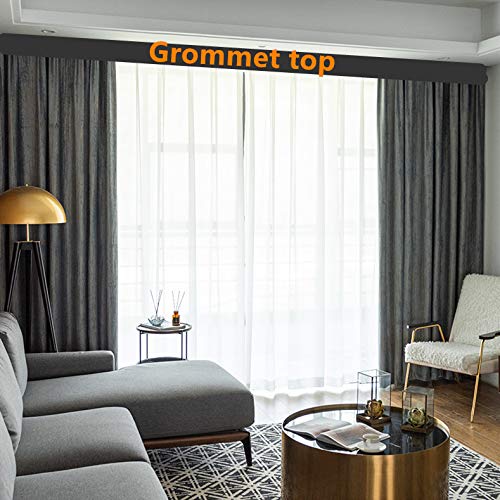 Amidoudou 1 Pair Luxury Chenille Curtains Blue And Gold Curtains For Bedroom And Living Room (Blue,54X84 Inch) #TOP6