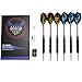 Invictus Labs Professional Darts Set 20g – 6 Steel Tip Darts with Red and Blue Aluminum Shafts and 2 Style Flights + Dart Sharpener + Multi-tool + Case.