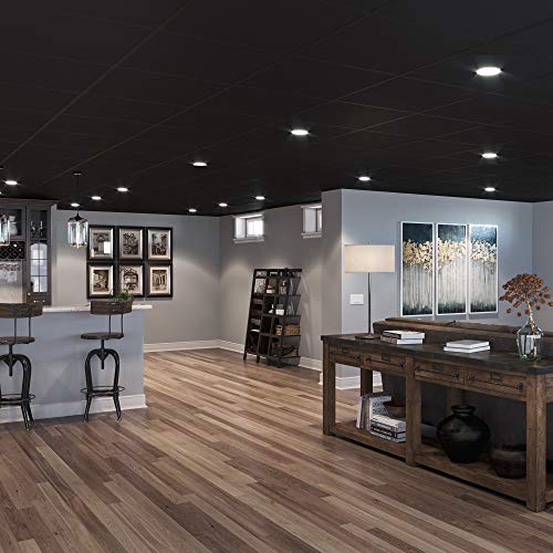 image for Genesis 2ft x 2ft Smooth Pro Black Ceiling Tiles - Easy Drop-in Instal