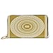 Produktbild Women's Long Leather Card Holder Purse Zipper Buckle Elegant Clutch Wallet, Frieze with Vintage Ornament Meander Pattern from Greece Retro Twist Lines,Sleek and Slim Travel Purse