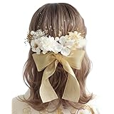 Lomeri ロメリ【4色展開】オーガンジーリボンの髪飾り (ゴールド)A263
