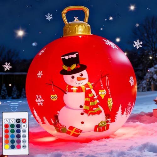 LORESJOY Aufblasbare Weihnachtskugeln, 60CM Riesen Weihnachtskugel,...