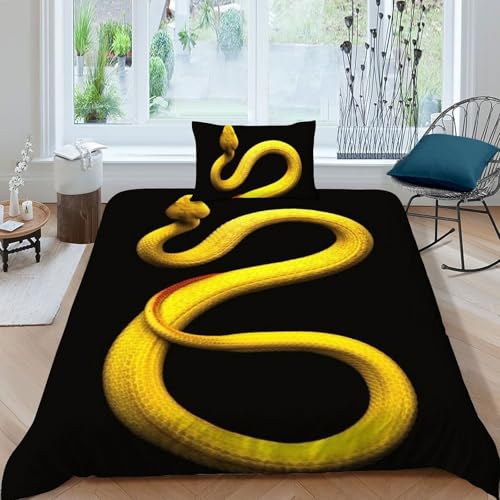 Housse de couette microfibre serpent sans repassage pour lit simple - 3