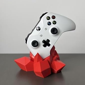 Menbis Narwhalss Metal Fragment Universal Gaming Controller Stand - 3D Printed, Durable & Stylish Organizer for Xbox - Gaming Decor Red