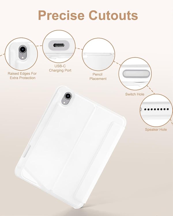 EAMPANG Case with Trackpad Keyboard for iPad mini 7th(A17 Pro, 2024)/6th Generation 8.3 inch,7-Color Backlit Wireless Keyboard Magnetic Detachable Multi-Angle Stand Cover for iPad mini 6 7 White by EAMPANG - Image 7