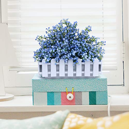 10 Pcs Baby Breath Artificial Flowers, Fake Gypsophila Bouquets, Real Touch Fake Flowers For Indoor Outdoor Wedding Decor Diy Home Party (Blue) #TOP5