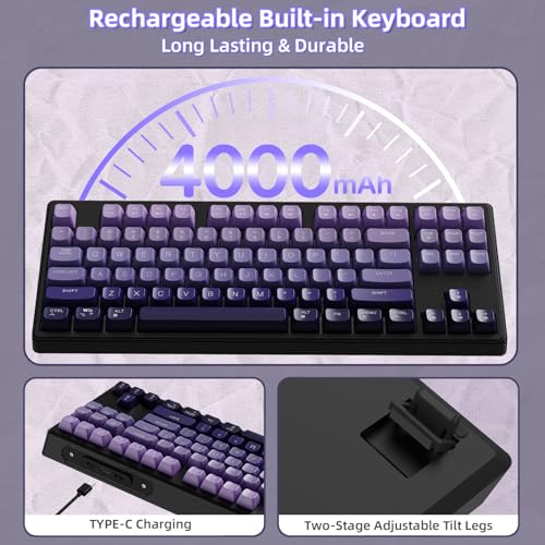 Teclado Gamer M87 75% Inalámbrico Bluetooth 2.4GHz miniatura 7