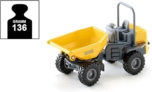 Vista 5 de Siku 3509, Wacker Neuson DW60 Dumper, 1:50, Metal/Plástico, Amarillo/Gris, Canal inclinable y giratorio