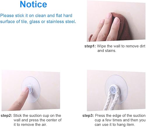 Miniatura 7 de LuluEasy 200 ventosas grandes transparentes de 2.2 pulgadas para vidrio, gruesas sin ganchos sin agujeros, almohadillas profesionales resistentes