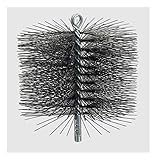 New 16408 8" Round Stiff Spring Wire Chimney Sweep Cleaning Brush Black