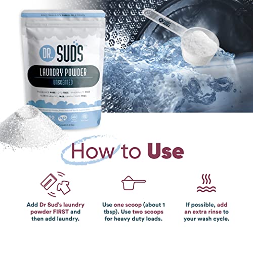 New Dr Suds Natural Laundry Detergent Powder 100+ Loads Unscented Made With Natural Earth Ingredients #TOP3