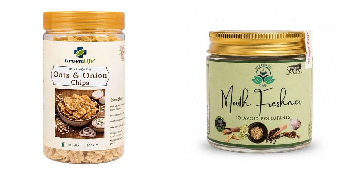 Oats & Onion Chips | Baked Oats | Crispy Onion Flavor Chips | 200gGREEN LIFE Digestive Mukhwas 50g | Saunf Mouth Freshener for Fresh Breath & After Meal Refreshment | Hygienically Packed | Gre-image-7