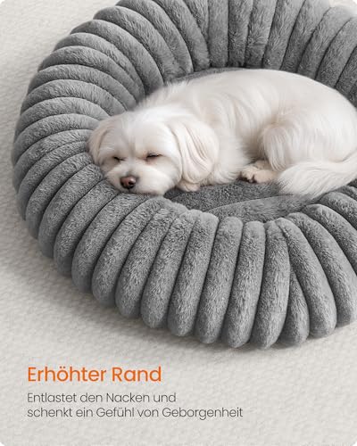Feandrea Hundebett, 60 cm Durchmesser, waschbar, weiche Polsterung