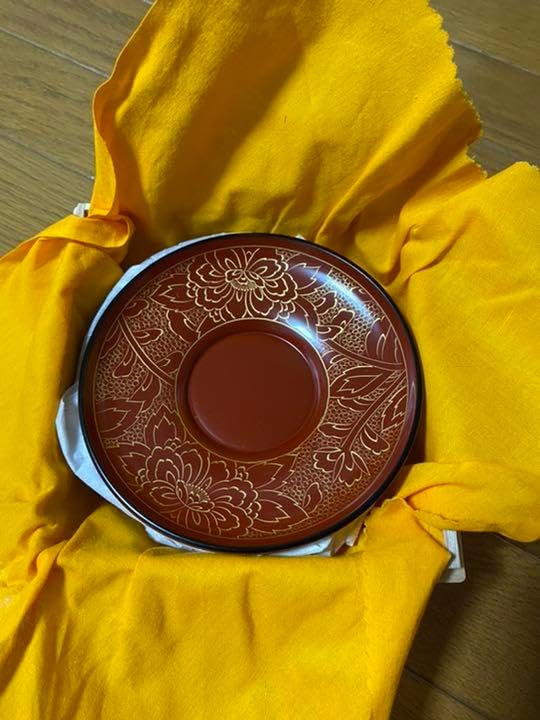 伝統工芸品 輪島塗 高級 高台茶托 5客 黒 無地 珍品 激 伝統工芸品