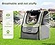 pecute Katzenrucksack Haustier Rucksack mit Netzfenster, Tragbare und Faltbare Katzentasche, Atmungsaktive und Leichte Hundetasche, Multifunktionales Ausgehen Reisen Grau bis 6 kg
