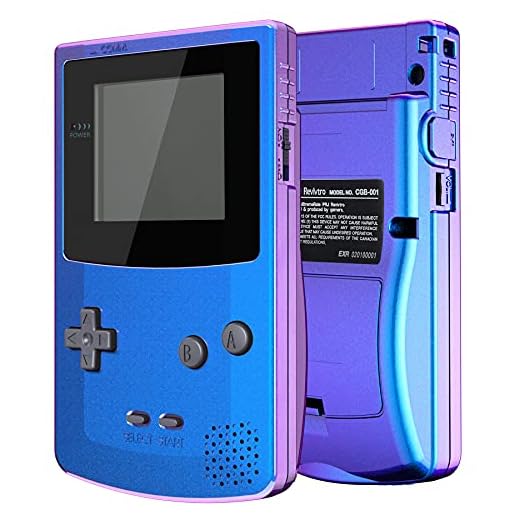 eXtremeRate IPS Ready Upgraded Case&Button für Gameboy Color, DIY-Ersatz Full Hülle Gehäuse Set für Gameboy Color gbc OSD&Reguläres IPS&Standard LCD-Lila Blau(Ohne Konsole & Screen)