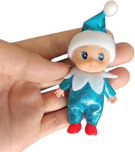 Miniatura 2 de Pequeñas muñecas de bebé, gemelos, mini elfos, juego de juguetes brillantes para decoración de estantes, accesorios de regalo para niñas, niños,