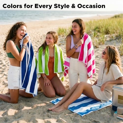 Mr. cotton 4-Pack Multi Color Beach Towels, Cotton Quick-Dry Towels, 30x60 by Mr. cotton - Used condition - Image 6