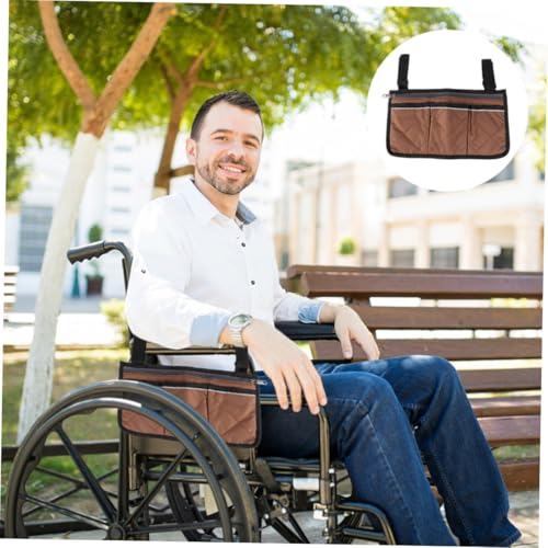 BAZEITFLOW 車椅子用耐久性アームレストポーチ フック ループストラップ設計 縫製精密で破れにくい 便利な収納バッグ スクーター 対応
