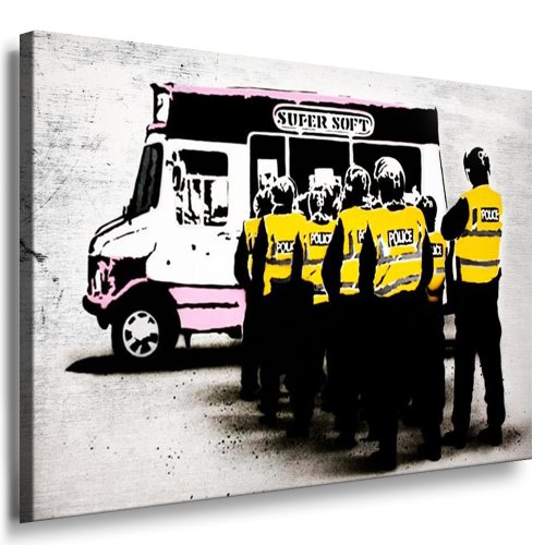 Graffiti Street Art Banksy Leinwand Bild 80x60cm /nr. 222 Leinwandbild fertig auf Keilrahmen /Kunstdrucke, Leinwandbilder, Wandbilder, Poster, Gemälde, Pop Art Deko Kunst Bilder