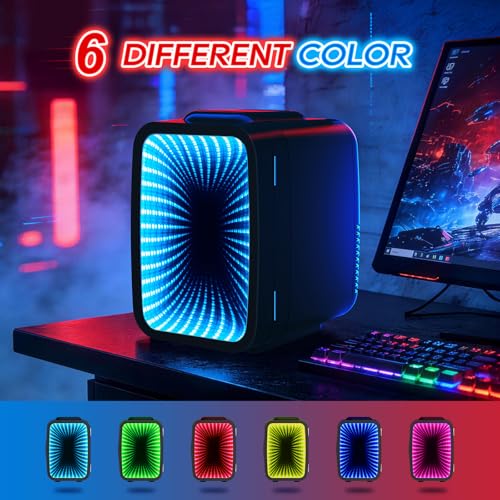 Image of BEICHEN Mini Fridge, 4L /6 Can Small fridge with Dimmable Gaming Light | Cooler and Warmer for Bedroom,Office and Dorm,Dual 12V AC /DC for Drink, Cosmetic and Food, Ultra-quiet,Lightweight