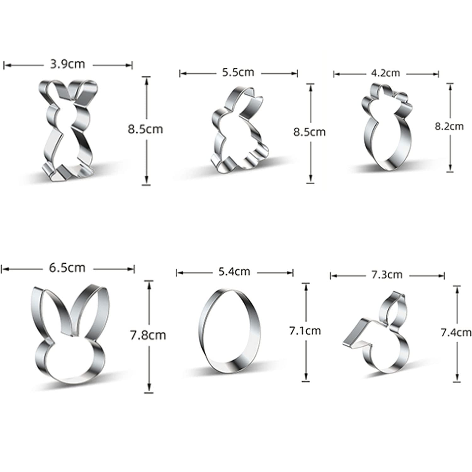 Set di 8 formine pasquali per biscotti pasquali 3D, formine per biscotti pasquali, coniglietto pasquale per bambini, uova di Pasqua, biscotti, stampini pasquali, stampini pasquali, stampini pasquali