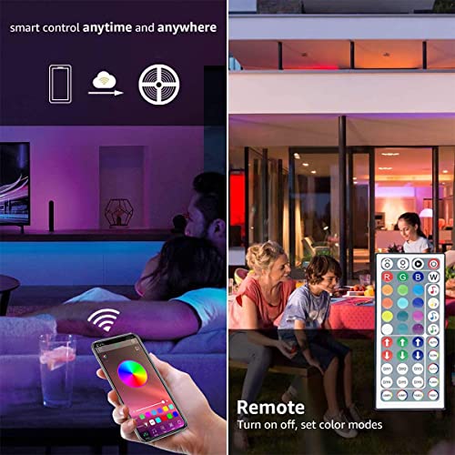 Led Lights For Bedroom, L8Star 50Ft Rgb Led Strip Lights With Bluetooth And Remote Control Sync To Music #TOP4