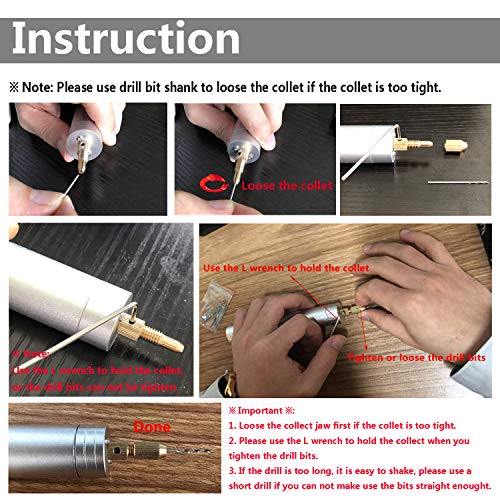 Yakamoz 0.7-1.2Mm Mini Micro Electric Aluminum Hand Portable Handheld Drill With 15Pcs Drill Bits, 2A Power Supply Included #TOP1