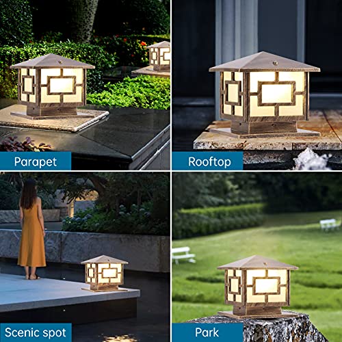 Boilyn Pillar Lights Outdoor, E26 Waterproof Light Fixture Aluminum Glass Post Column Lamp Victorian Fence Garage Pavilion Courtyard Lighting ( Color : Bronze )¡­, S-Bronze #TOP6