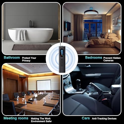 Image of Hidden Camera Detector, Spy Camera Detector, Portable Hidden Insect Detector and Camera, 5 Sensitivity Levels, 6 Modes, Rechargeable Wireless for Home
