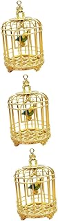 ibasenice 3 Pçs Gaiola De Pássaro Simulada Mini Acessórios Casa De Bonecas Em Miniatura Micro Brinquedos Gaiolas De Pássaros Para Papagaios Brinquedo De Pássaro Gaiola Criativa Mini Gaiola