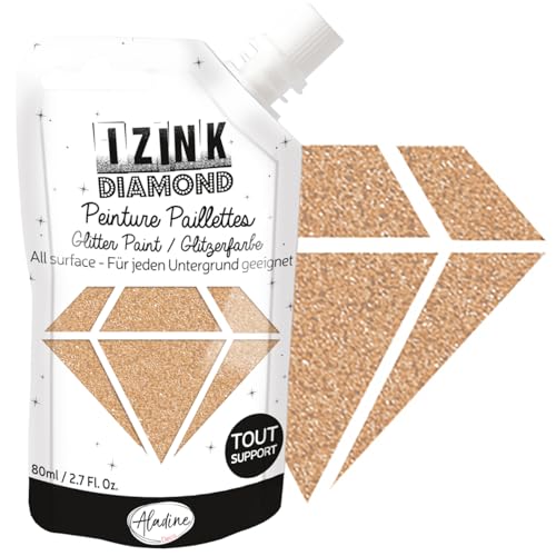 Aladine 80834 Izink Diamond pintura paillette 80 ml oro Pastel