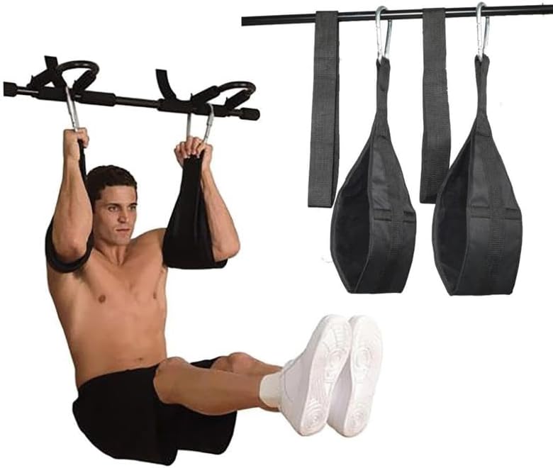 Hanging Ab Straps Exerciser Ab Slings Strap for Pull Up Straps Bar Abdominal Muscle Building Rip Resistant Padded Arm Support Sling for Ab Workout Knee Leg Raises Hanging Leg Raiser Fitness Training