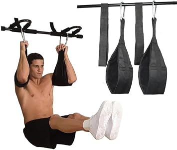 Hanging Ab Straps Exerciser Ab Slings Strap for Pull Up Straps Bar Abdominal Muscle Building Rip Resistant Padded Arm Support Sling for Ab Workout Knee Leg Raises Hanging Leg Raiser Fitness Training