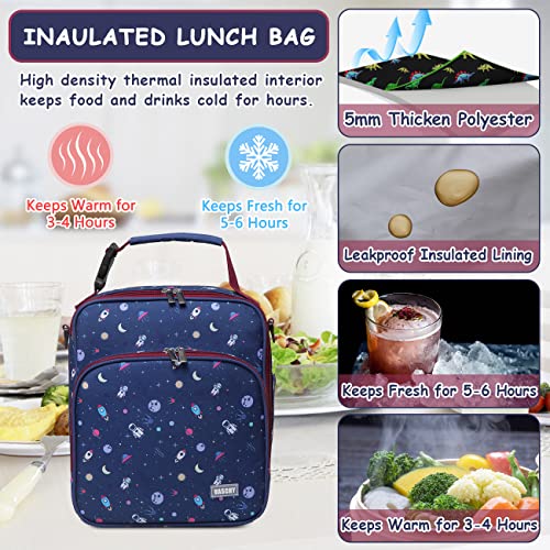 Vaschy Lunch Boxes Bag For Boys, Reusable Lunch Box Containers For Boys And Girls With Detachable Shoulder Strap, Insulated Lunch Coolers For School Cute Astronaut #TOP2