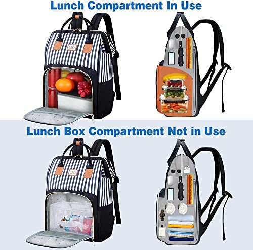 image for Lekebobor Laptop Backpack with Lunchbox, Lunch Backpack for Women Men,