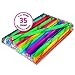 Reusable Neon SMOOTHIE STRAWS! - SUPER-WIDE! Indv. Wrapped! Bag of 35. 1/2” X 9.25” MONSTER STRAW® Brand – Hygienic, Flat, Safe, Sanitary and Sturdy.