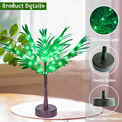 21In Lighted Palm Tree Branches, 36Led Artificial Small Palm Tree With Lights Table Decor, Battery Operated Usb Table Centerpieces For Hawaiian Tropical Party Home Summer #TOP1