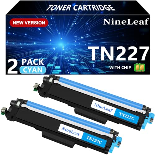 Image of TN227 Cyan High Yield Toner Cartridge 2 Pack for HL-L3230CDN HL-L3290CDW | Replacement for Brother TN-227 TN223 TN227C TN-223C Work with HL-L3270CDW MFC-L3770CDW MFC-L3750CDW HL-L3210CW Printer