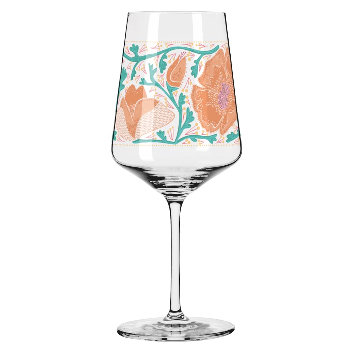 RITZENHOFF 2841022 Aperizzo Glass 500 ml – Summer Rausch No. 26 – Aperitif Glass with Flower Motif Colourful – Made in Germany
