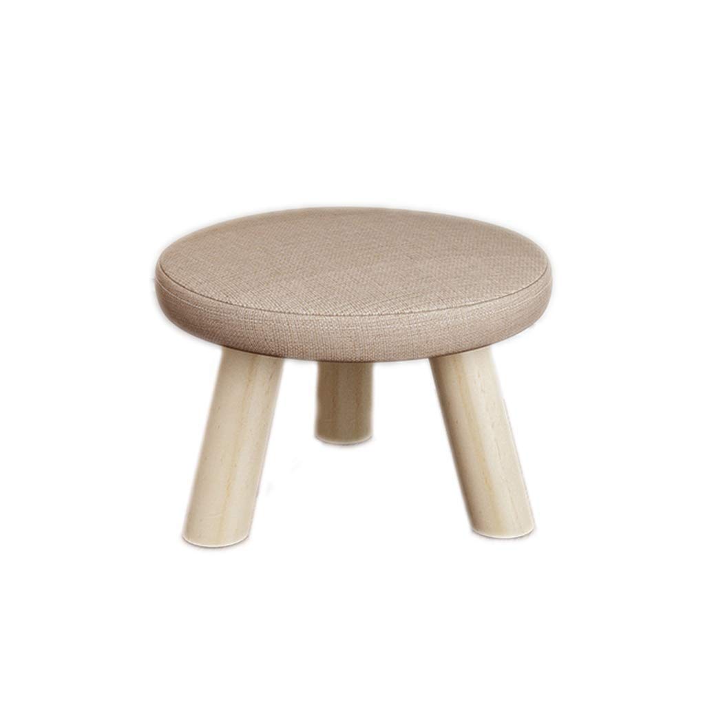 Siège confortable repose-pieds beige tabouret de maison pieds en bois