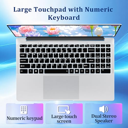 Image of 2026 Laptop, 15.6 inch Laptops Celeron N4000 Processor with 8GB RAM DDR4 256GB SSD, UHD Graphics 600, FHD 1920*1080, 180 Angle Opening Lap Top, BT 4.2, WiFi 5, Win 11 Pro Portable Laptop Computer