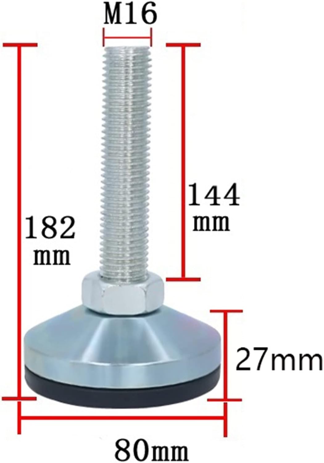 Leveling Feet,4PCS Adjustable Support Feet, Non-slip Leveling Feet, Used in Industrial Equipment and Furniture, Heavy-duty Leveling Feet, D80×144, M16