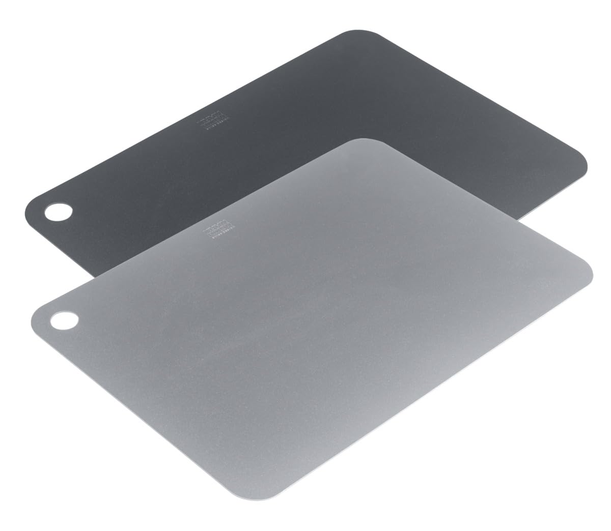 Kuhn Rikon Flexible Cutting Board Set 2pcs Grey - Lightweight Non-Slip Cutting Mats with Corner Hanging Hole, Flexible Material for Easy Pouring, Dishwasher Safe Kitchen Set