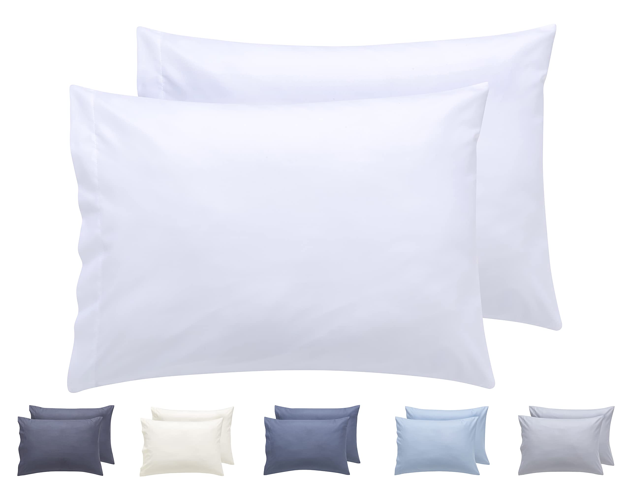 Todocama – Juego de 2 Fundas de Almohada, Microfibra Extra Suave, hipoalergénicas. Juego de 2-50x70 cm Blanco