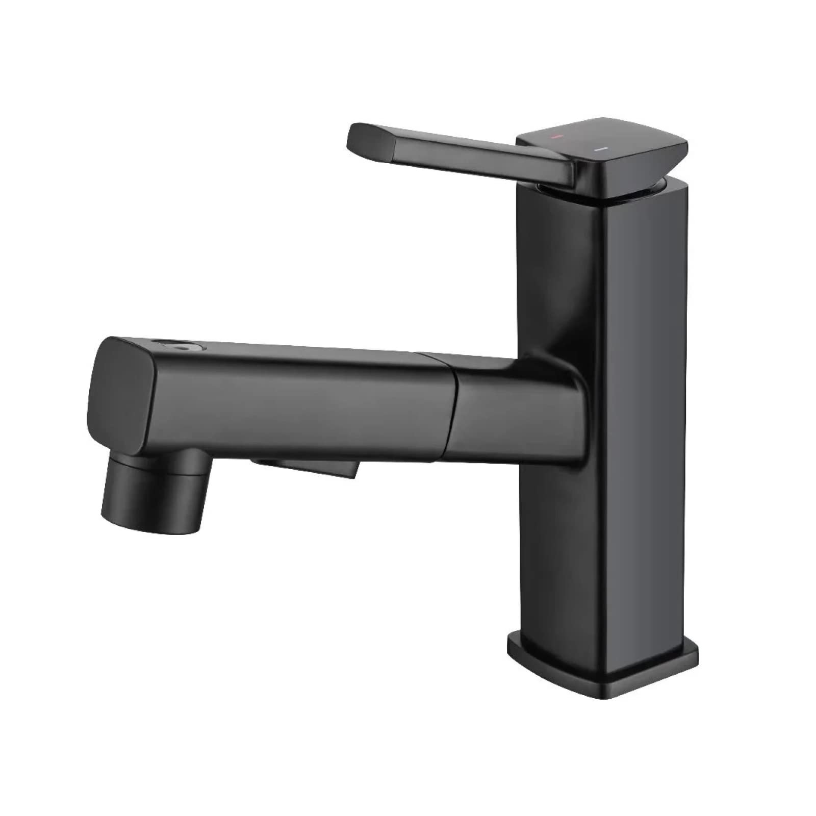 Robinet rétractable monotrou en laiton massif avec finitions soignées pour lavabo